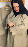مانتو لینن اسلپ دو جیب نیش دوزی بیگ سایز