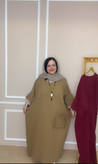 مانتو کفتان الیاف طبیعی سایز بزرگ رنگ بندی جذاب کد 020