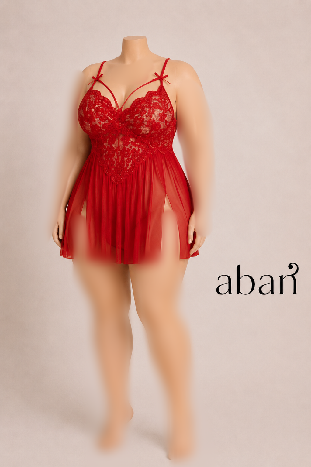 لباس خواب سایز بزرگ هارنس دار کوتاه چاکدار