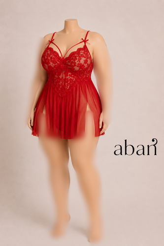 لباس خواب سایز بزرگ هارنس دار کوتاه چاکدار