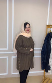 مانتو لینن سایز بزرگ خط عمودی کد ۱۳۱۴۱۵