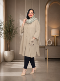 مانتو گلدوزی کیمونو سایز بزرگ از سایز ۵۰ تا ۷۰ کد ۴۰۰۵۰۰