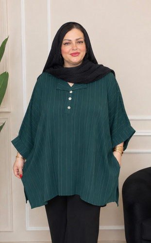 شومیز مانتو کرد دیپلمات سایز بزرگ کد ۵۴۴۶