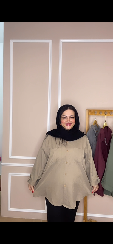 شومیز مانتویی سیلک سایز بزرگ کد ۴۴۰۰۴۴