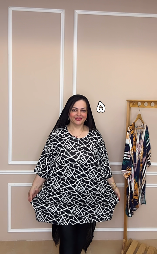تیشرت ویسکوز کره ای نقره کوب شده سایز بزرگ کد ۵۵۱۸۹