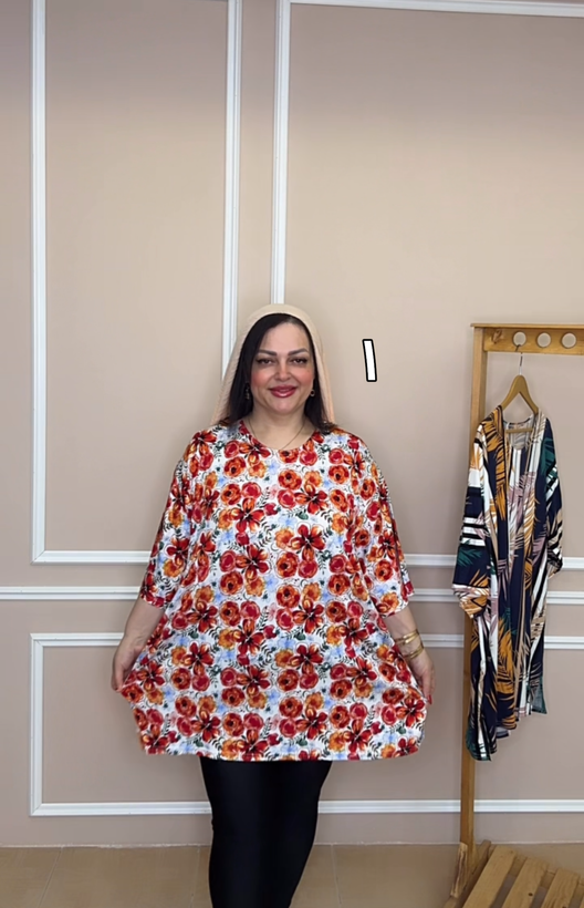 تیشرت ویسکوز کره ای نقره کوب شده سایز بزرگ کد ۵۵۱۸۹