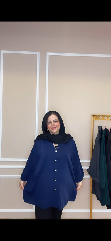 شومیز کرپ الیزه سایز بزرگ درجه یک کد ۲۳۶۷۵
