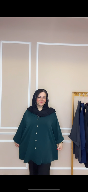 شومیز کرپ الیزه سایز بزرگ درجه یک کد ۲۳۶۷۵