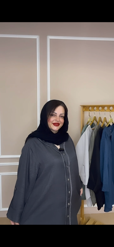 شومیز مانتویی شانتون سایز بزرگ راحت کد ۵۶۳۶۷
