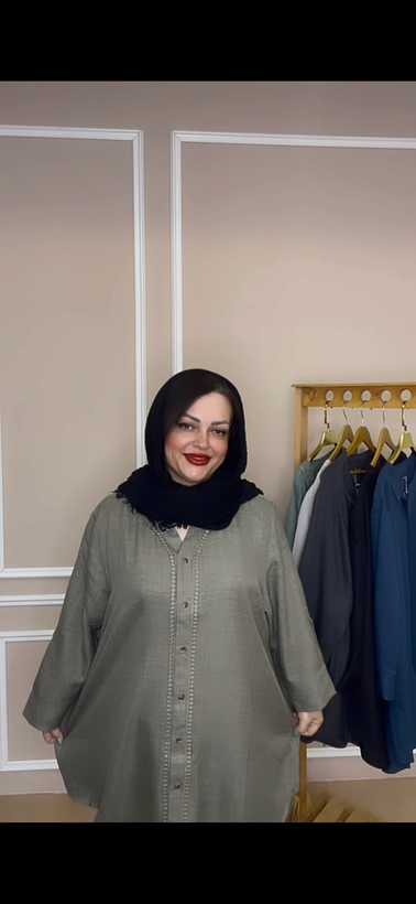 شومیز مانتویی شانتون سایز بزرگ راحت کد ۵۶۳۶۷
